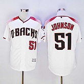 Diamondbacks 51 Randy Johnson White Flexbase Jersey Sguo,baseball caps,new era cap wholesale,wholesale hats